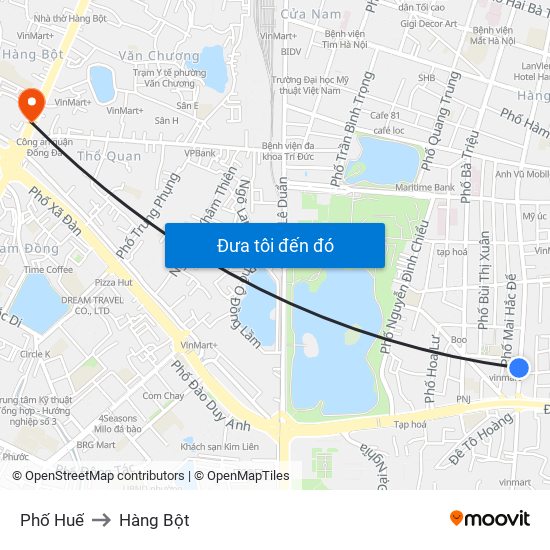 Phố Huế to Hàng Bột map