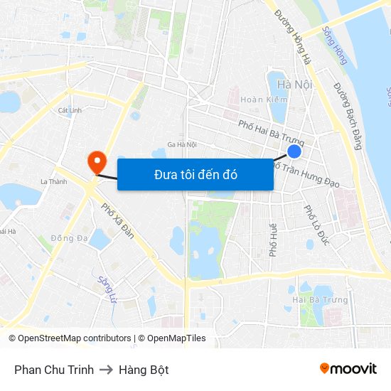 Phan Chu Trinh to Hàng Bột map