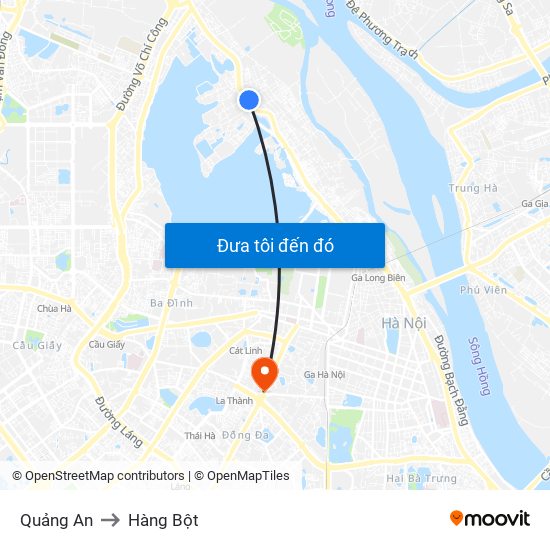 Quảng An to Hàng Bột map