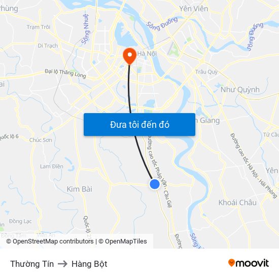 Thường Tín to Hàng Bột map