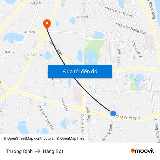 Trương Định to Hàng Bột map