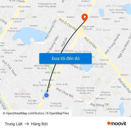 Trung Liệt to Hàng Bột map