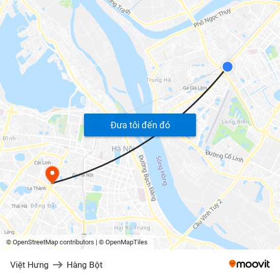 Việt Hưng to Hàng Bột map