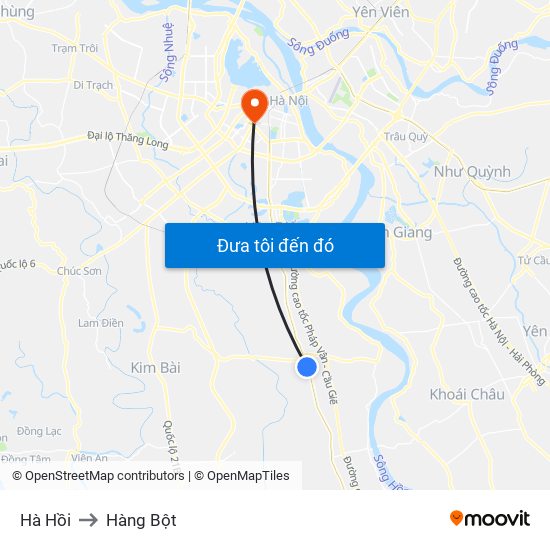 Hà Hồi to Hàng Bột map