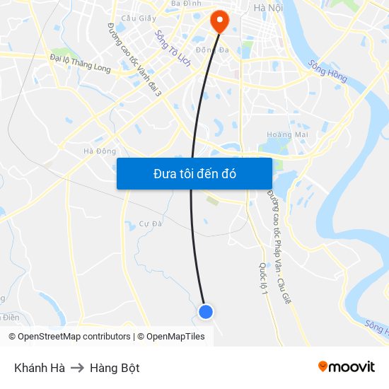 Khánh Hà to Hàng Bột map