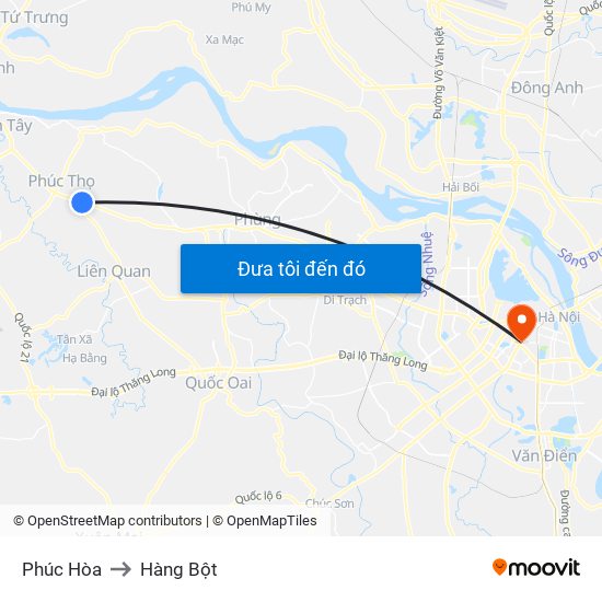 Phúc Hòa to Hàng Bột map