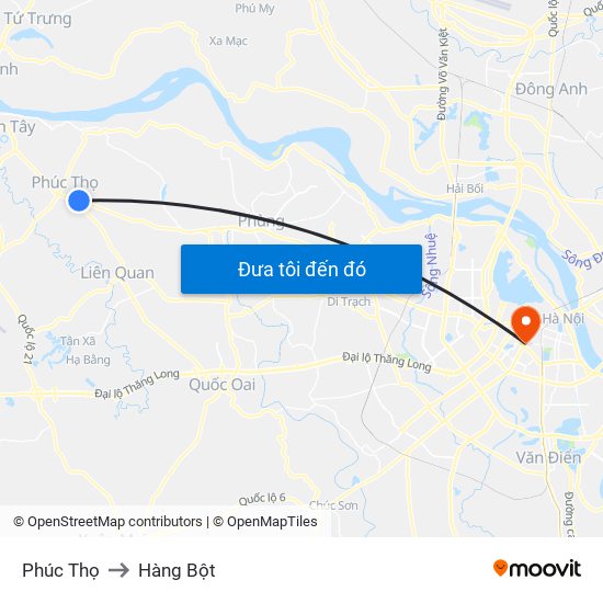 Phúc Thọ to Hàng Bột map