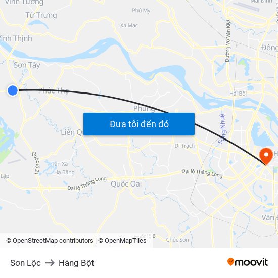 Sơn Lộc to Hàng Bột map