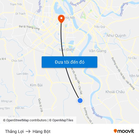 Thắng Lợi to Hàng Bột map