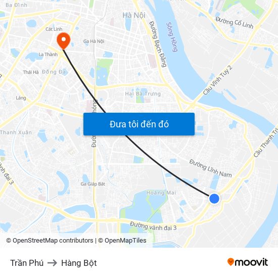 Trần Phú to Hàng Bột map