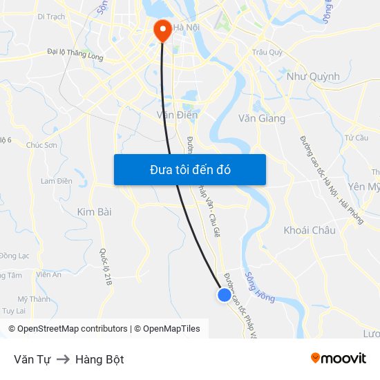 Văn Tự to Hàng Bột map