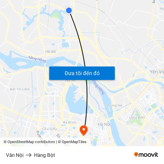 Vân Nội to Hàng Bột map