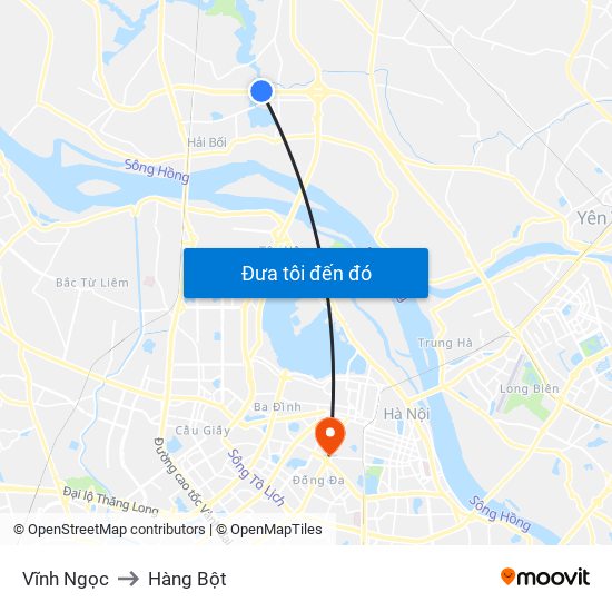 Vĩnh Ngọc to Hàng Bột map