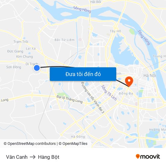 Vân Canh to Hàng Bột map