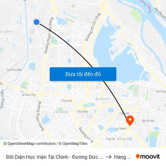 Đối Diện Học Viện Tài Chính - Đường Đức Thắng to Hàng Bột map