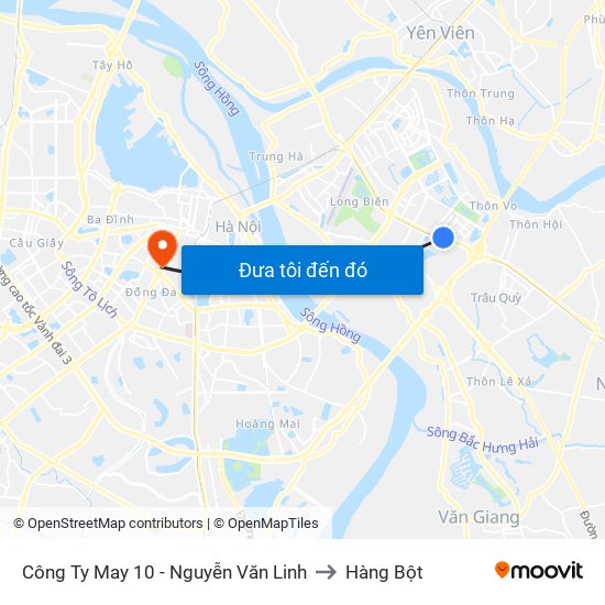 Công Ty May 10 - Nguyễn Văn Linh to Hàng Bột map