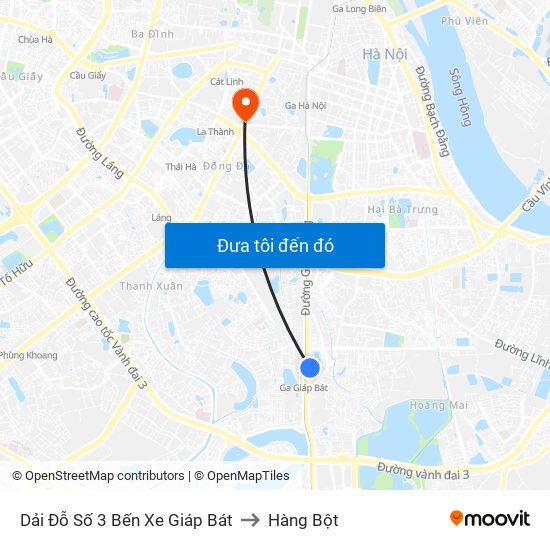 Dải Đỗ Số 3 Bến Xe Giáp Bát to Hàng Bột map