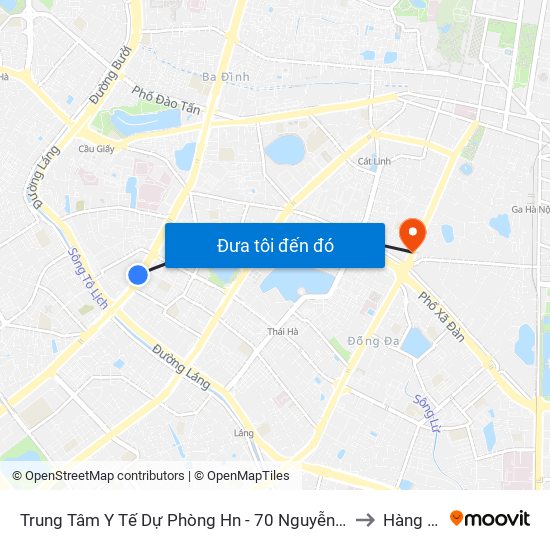 Trung Tâm Y Tế Dự Phòng Hn - 70 Nguyễn Chí Thanh to Hàng Bột map