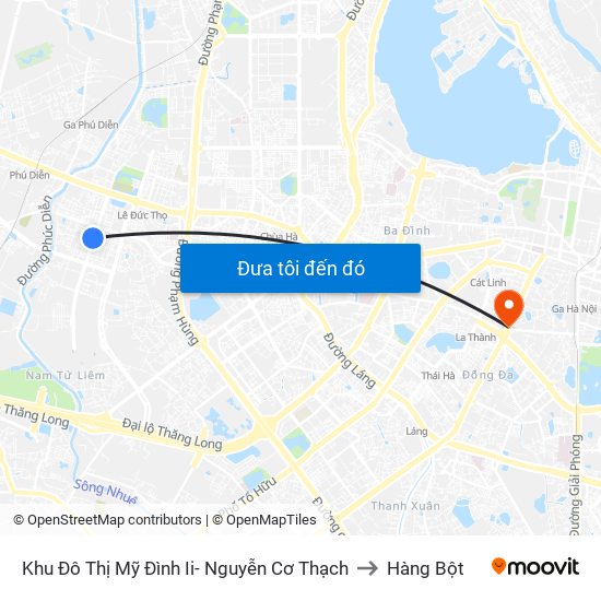 Khu Đô Thị Mỹ Đình Ii- Nguyễn Cơ Thạch to Hàng Bột map