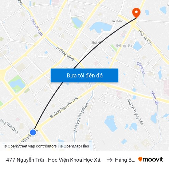 477 Nguyễn Trãi - Học Viện Khoa Học Xã Hội to Hàng Bột map