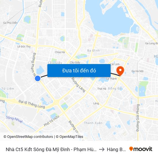 Nhà Ct5 Kđt Sông Đà Mỹ Đình - Phạm Hùng to Hàng Bột map