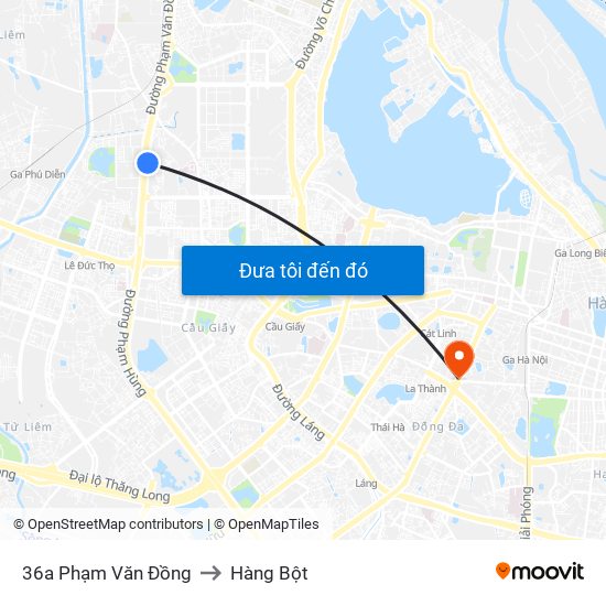 36a Phạm Văn Đồng to Hàng Bột map