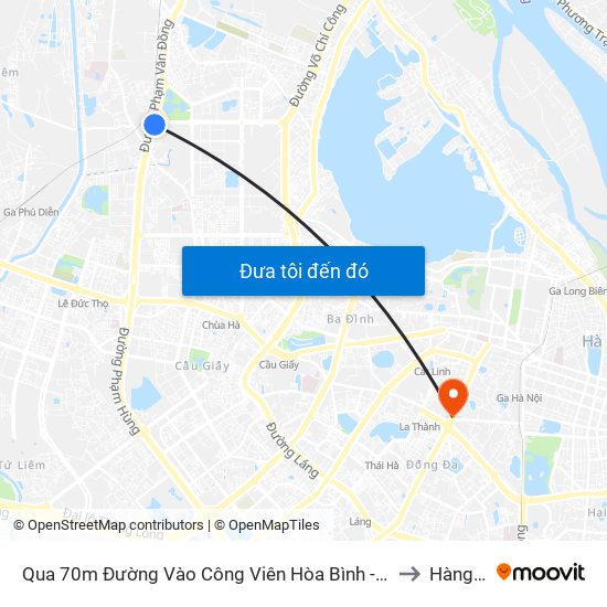 Qua 70m Đường Vào Công Viên Hòa Bình - Phạm Văn Đồng to Hàng Bột map