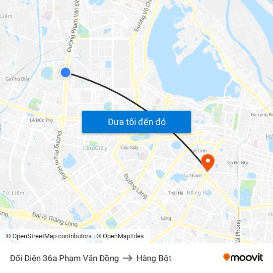 Đối Diện 36a Phạm Văn Đồng to Hàng Bột map