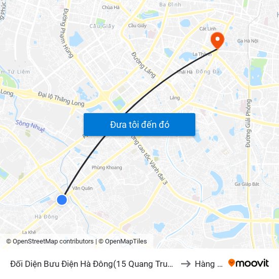 Đối Diện Bưu Điện Hà Đông(15 Quang Trung Hà Đông) to Hàng Bột map