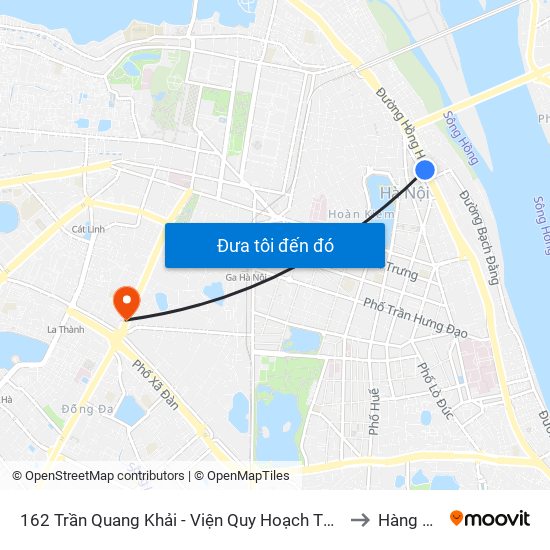 162 Trần Quang Khải - Viện Quy Hoạch Thủy Lợi to Hàng Bột map