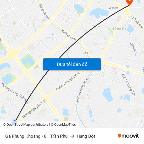 Ga Phùng Khoang - 81 Trần Phú to Hàng Bột map