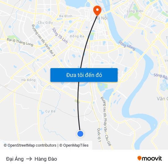 Đại Áng to Hàng Đào map