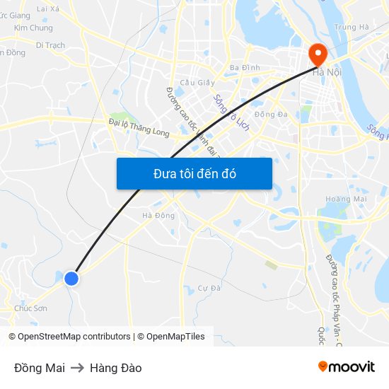 Đồng Mai to Hàng Đào map