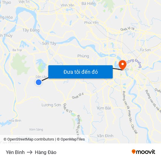 Yên Bình to Hàng Đào map