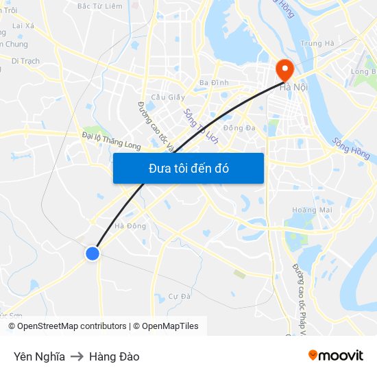 Yên Nghĩa to Hàng Đào map