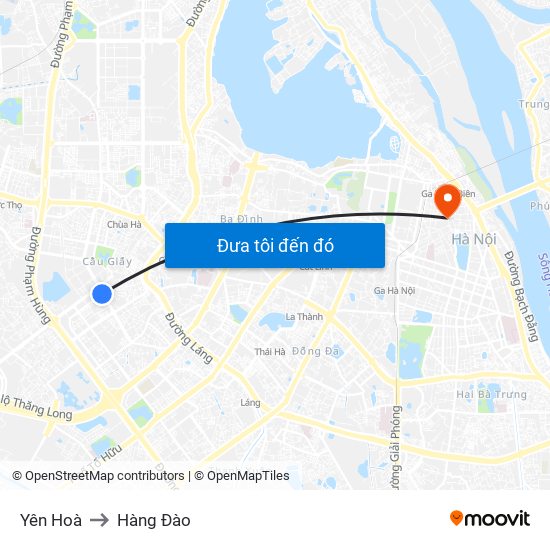 Yên Hoà to Hàng Đào map