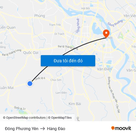 Đông Phương Yên to Hàng Đào map