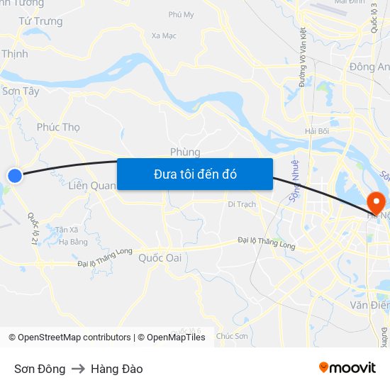 Sơn Đông to Hàng Đào map
