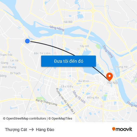 Thượng Cát to Hàng Đào map