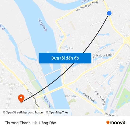 Thượng Thanh to Hàng Đào map