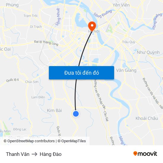 Thanh Văn to Hàng Đào map