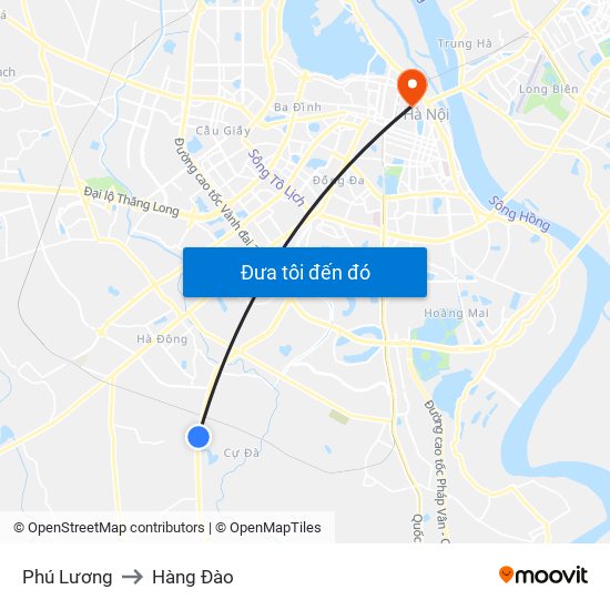 Phú Lương to Hàng Đào map