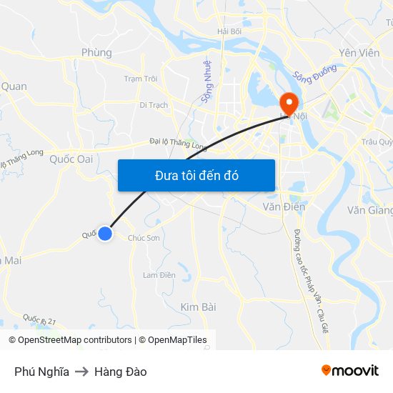 Phú Nghĩa to Hàng Đào map