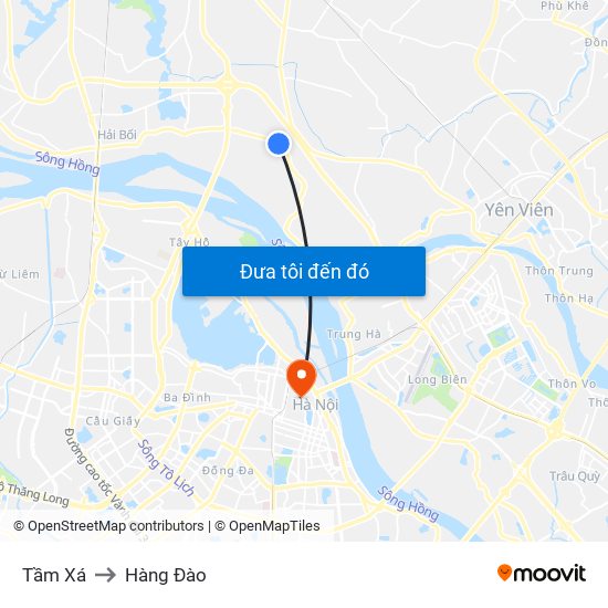 Tầm Xá to Hàng Đào map