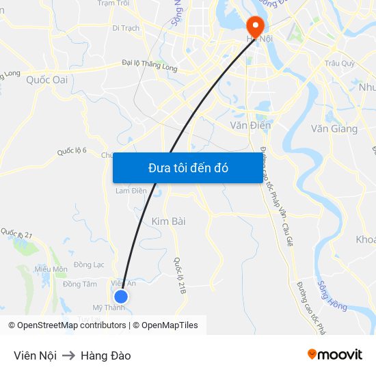 Viên Nội to Hàng Đào map