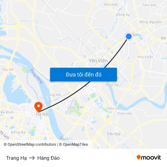 Trang Hạ to Hàng Đào map