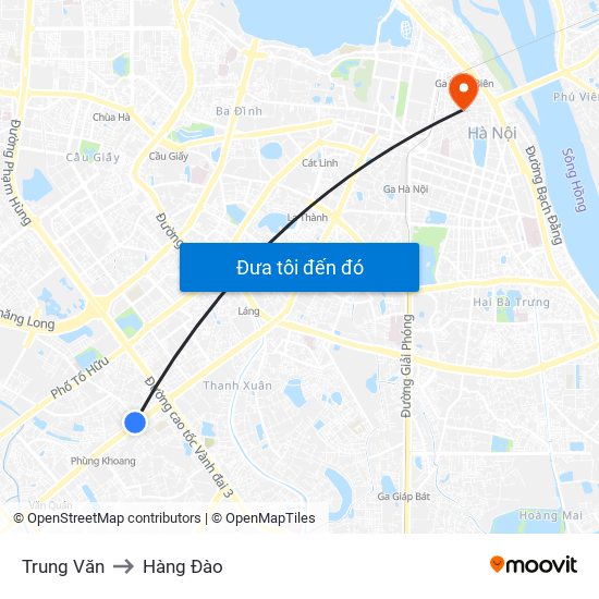 Trung Văn to Hàng Đào map