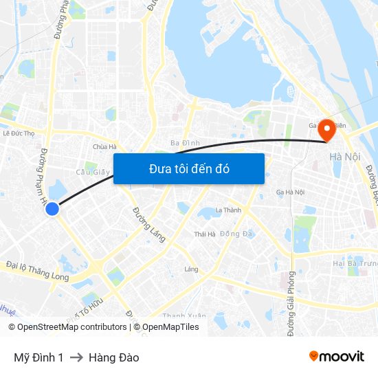 Mỹ Đình 1 to Hàng Đào map