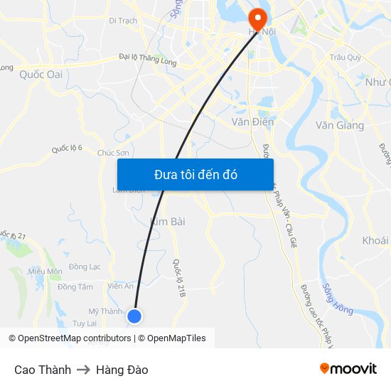 Cao Thành to Hàng Đào map