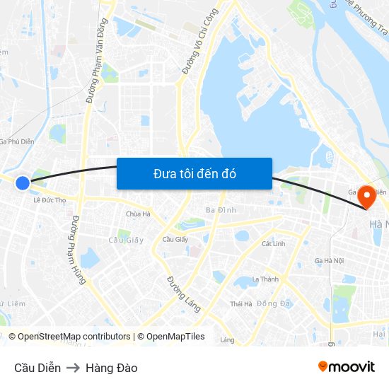 Cầu Diễn to Hàng Đào map